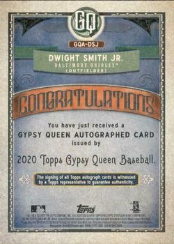 2020 Topps Gypsy Queen - Autographs #GQA-DSJ Dwight Smith Jr. Back