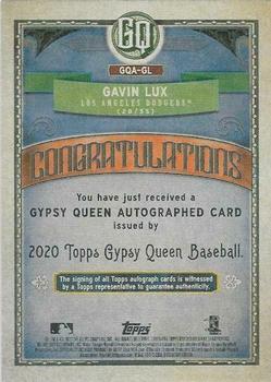 2020 Topps Gypsy Queen - Autographs #GQA-GL Gavin Lux Back