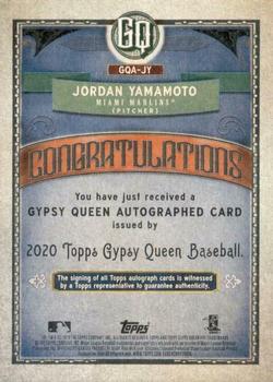 2020 Topps Gypsy Queen - Autographs #GQA-JY Jordan Yamamoto Back