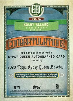 2020 Topps Gypsy Queen - Autographs #GQA-KA Kolby Allard Back