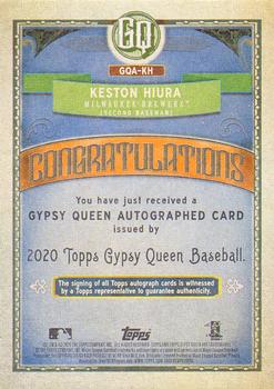 2020 Topps Gypsy Queen - Autographs #GQA-KH Keston Hiura Back