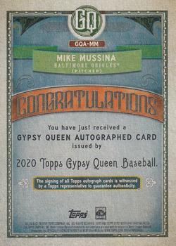 2020 Topps Gypsy Queen - Autographs #GQA-MM Mike Mussina Back