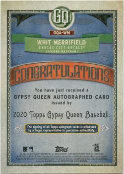 2020 Topps Gypsy Queen - Autographs #GQA-WM Whit Merrifield Back