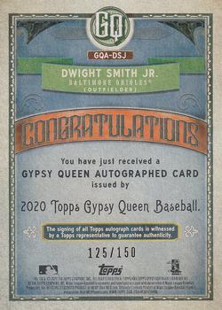 2020 Topps Gypsy Queen - Autographs Indigo #GQA-DSJ Dwight Smith Jr. Back