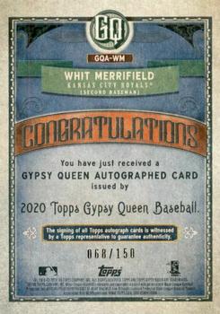 2020 Topps Gypsy Queen - Autographs Indigo #GQA-WM Whit Merrifield Back