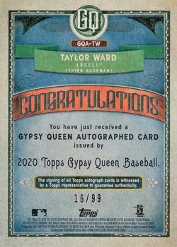 2020 Topps Gypsy Queen - Autographs Blue #GQA-TW Taylor Ward Back