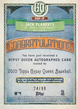 2020 Topps Gypsy Queen - Autographs GQ Logo Swap #GQA-JF Jack Flaherty Back