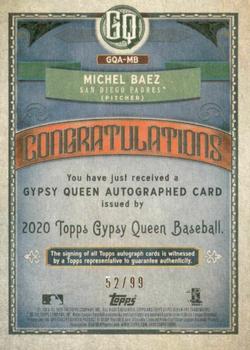 2020 Topps Gypsy Queen - Autographs GQ Logo Swap #GQA-MB Michel Baez Back