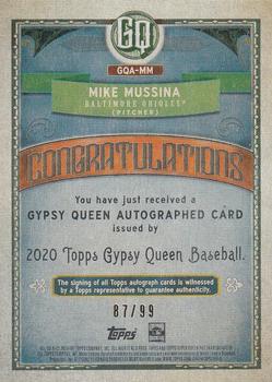 2020 Topps Gypsy Queen - Autographs GQ Logo Swap #GQA-MM Mike Mussina Back