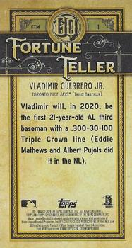 2020 Topps Gypsy Queen - Fortune Teller Minis #FTM-11 Vladimir Guerrero Jr. Back