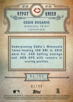 2020 Topps Gypsy Queen - Chrome Box Toppers Blue Refractor #190 Eddie Rosario Back