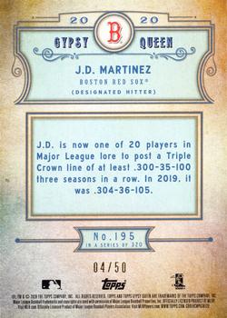 2020 Topps Gypsy Queen - Chrome Box Toppers Gold Refractor #195 J.D. Martinez Back