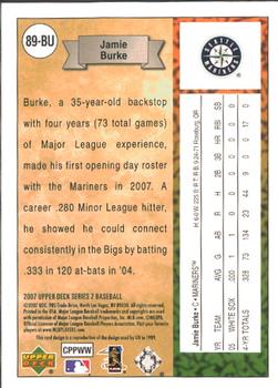 2007 Upper Deck - 1989 Rookie Reprints #89-BU Jamie Burke Back