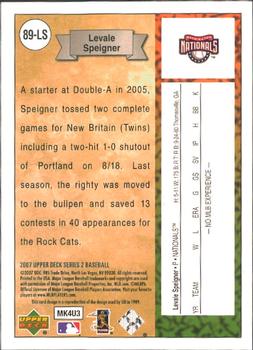 2007 Upper Deck - 1989 Rookie Reprints #89-LS Levale Speigner Back