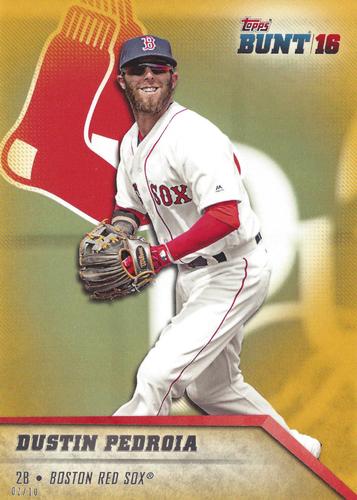 2016 Topps Bunt 5x7 - Gold 5x7 #7 Dustin Pedroia Front