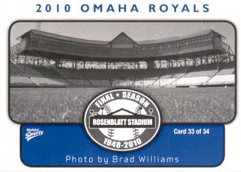 2010 MultiAd Omaha Royals #33 Rosenblatt Stadium Back