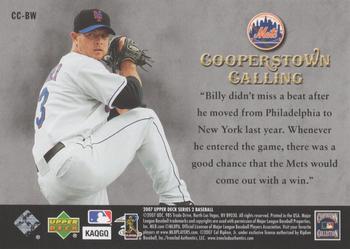 2007 Upper Deck - Cooperstown Calling #CC-BW Billy Wagner Back