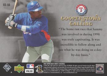 2007 Upper Deck - Cooperstown Calling #CC-SS Sammy Sosa Back
