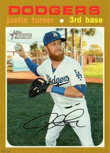 2020 Topps Heritage 5x7 - Gold 5x7 #30 Justin Turner Front