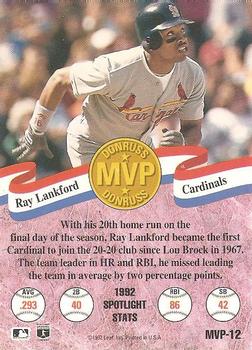1993 Donruss - MVPs #MVP-12 Ray Lankford Back
