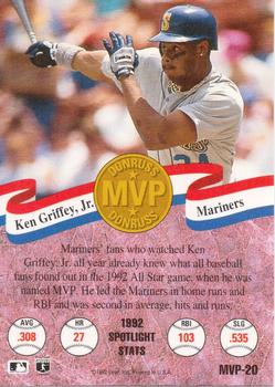 1993 Donruss - MVPs #MVP-20 Ken Griffey, Jr. Back
