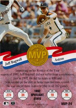 1993 Donruss - MVPs #MVP-24 Jeff Bagwell Back