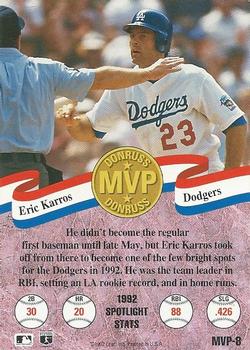 1993 Donruss - MVPs #MVP-8 Eric Karros Back