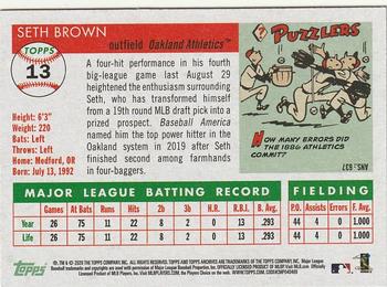 2020 Topps Archives #13 Seth Brown Back