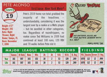 2020 Topps Archives #19 Pete Alonso Back