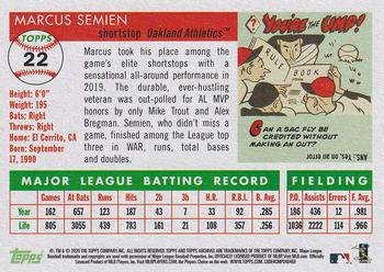 2020 Topps Archives #22 Marcus Semien Back