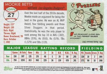2020 Topps Archives #27 Mookie Betts Back