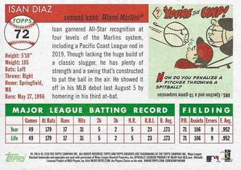 2020 Topps Archives #72 Isan Diaz Back