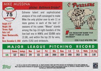 2020 Topps Archives #75 Mike Mussina Back