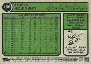 2020 Topps Archives #158 Brooks Robinson Back