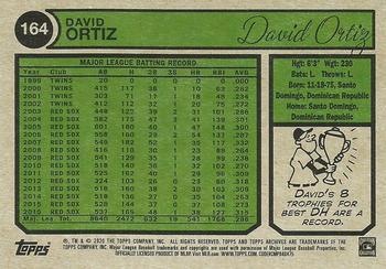 2020 Topps Archives #164 David Ortiz Back