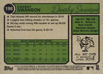 2020 Topps Archives #198 Dansby Swanson Back