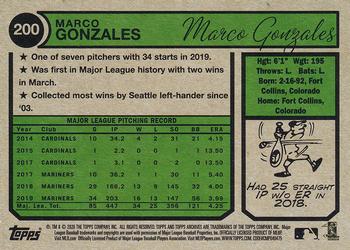 2020 Topps Archives #200 Marco Gonzales Back
