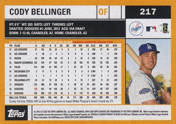 2020 Topps Archives #217 Cody Bellinger Back