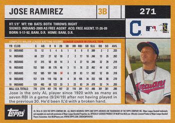 2020 Topps Archives #271 Jose Ramirez Back