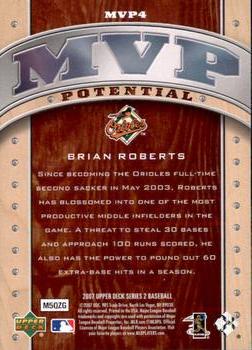 2007 Upper Deck - MVP Potential #MVP4 Brian Roberts Back