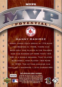 2007 Upper Deck - MVP Potential #MVP5 Manny Ramirez Back