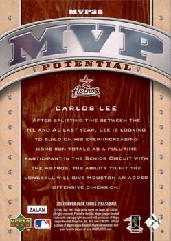 2007 Upper Deck - MVP Potential #MVP25 Carlos Lee Back