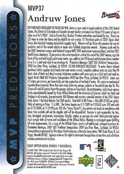 2007 Upper Deck - Predictors: MVP #MVP37 Andruw Jones Back