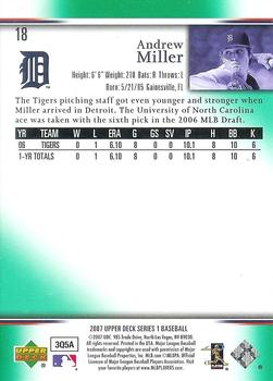 2007 Upper Deck - Predictor Edition Green #18 Andrew Miller Back