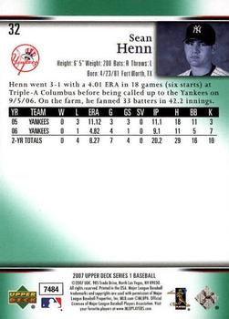 2007 Upper Deck - Predictor Edition Green #32 Sean Henn Back