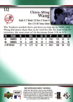 2007 Upper Deck - Predictor Edition Green #172 Chien-Ming Wang Back