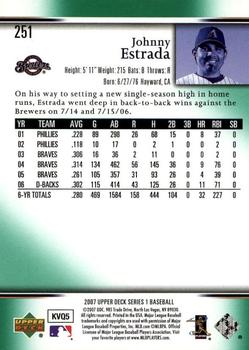 2007 Upper Deck - Predictor Edition Green #251 Johnny Estrada Back