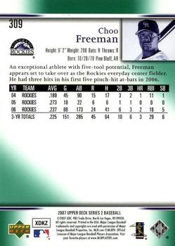 2007 Upper Deck - Predictor Edition Green #309 Choo Freeman Back