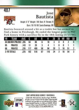 2007 Upper Deck - Predictor Edition Green #407 Jose Bautista Back