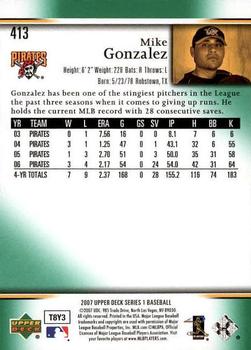 2007 Upper Deck - Predictor Edition Green #413 Mike Gonzalez Back